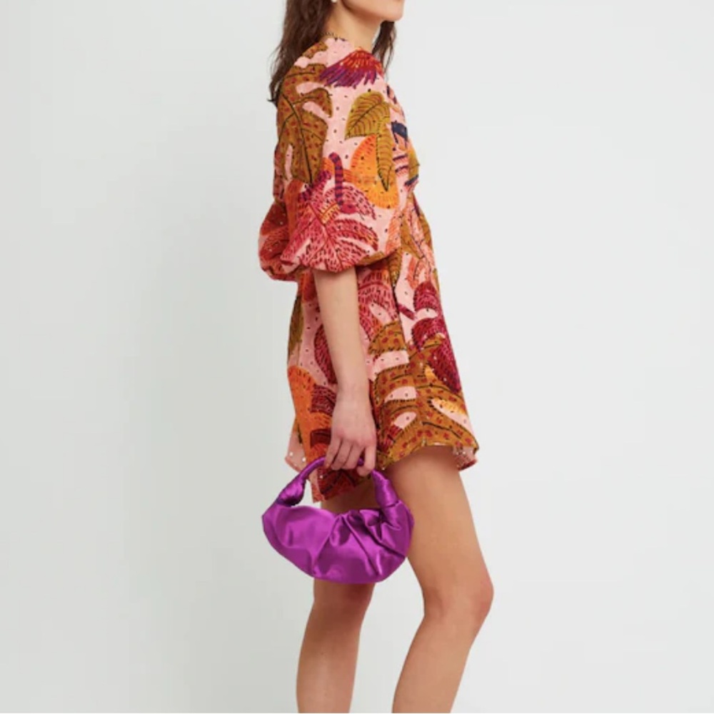 Kourt Few Moda Robbie Palm Print Eyelet Dress - Picture 2 of 13